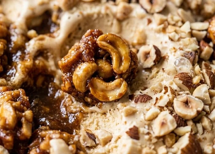 Praline ice cream the joy of crunchy luxury desserts
