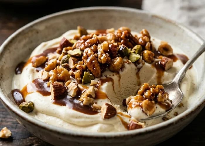 Luxury Ice Cream Perfection with Crunchy Pralines